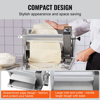 Manual Dough Sheeter Machine Max 1/2" Dough Roller Pastry Press Machine