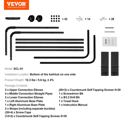 Whirlpool-Abdeckungslift, Spa-Abdeckungslift, Höhe 31,5" - 41,3" Breite 53" - 92,5" Verstellbar, an der Unterseite auf einer Seite installiert, Geeignet für verschiedene Größen von rechteckigen Badewannen, Whirlpools, Spas
