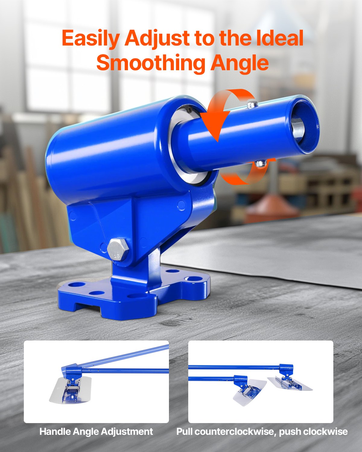 Bull Float Magnesium Concrete Float, 47.24 x 7.28 Inch Round End Concrete Float Tool with 4 Aluminum Alloy Replaceable Handles, Cement Finishing Float for Various Industrial Applications