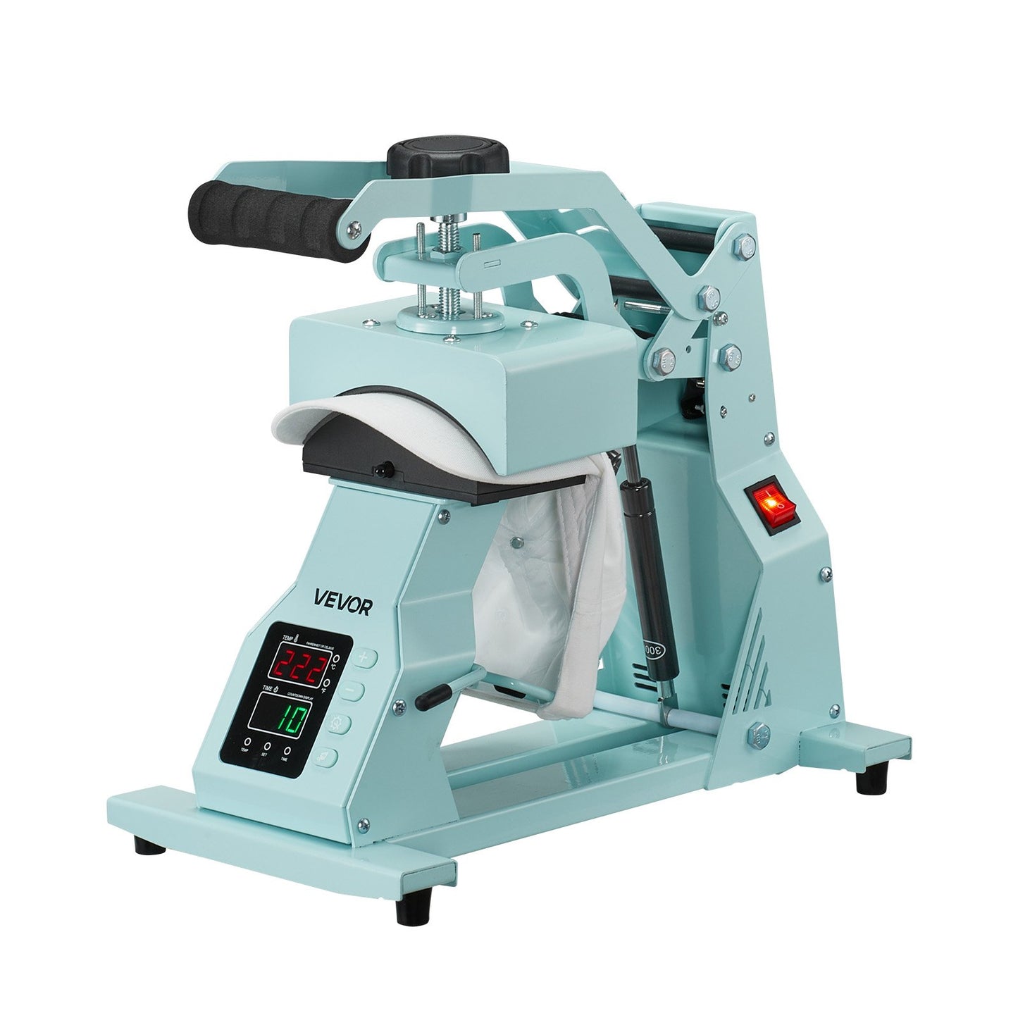 Hat Heat Press Machine, with 2pcs Interchangeable Platens, Precise Temperature and Time Control, Hat Press for HTV Iron On and Sublimation Projects, for Caps, Headbands, Cuffs, Face Masks, Green