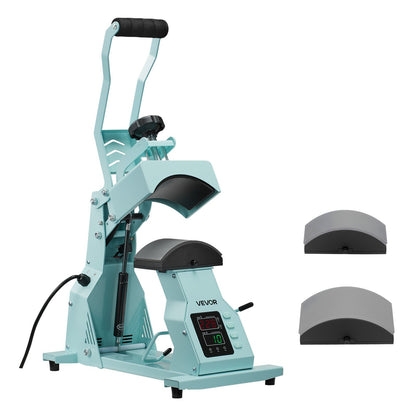 Hat Heat Press Machine, with 2pcs Interchangeable Platens, Precise Temperature and Time Control, Hat Press for HTV Iron On and Sublimation Projects, for Caps, Headbands, Cuffs, Face Masks, Green