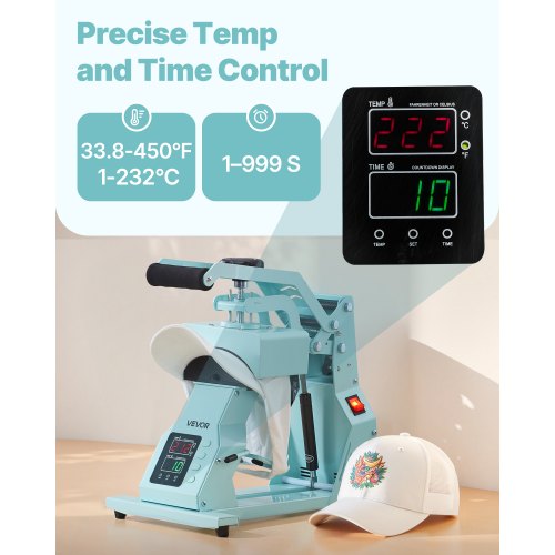 Hat heat press machine for caps Hat press with 2 plates for HTV Green | EU