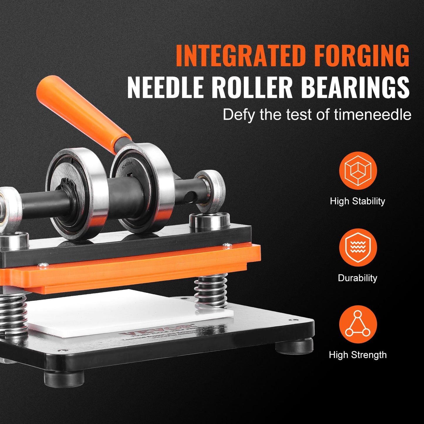 Lederschneidemaschine, 7,1 x 3,9 Zoll Prägeplatte Manueller Stanzer, 0,47 Zoll Druckschlag-Lederprägemaschine, Doppelführungswellen-Stanzmaschine für Verschiedene Materialien