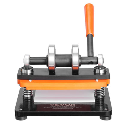 Lederschneidemaschine, 7,1 x 3,9 Zoll Prägeplatte Manueller Stanzer, 0,47 Zoll Druckschlag-Lederprägemaschine, Doppelführungswellen-Stanzmaschine für Verschiedene Materialien