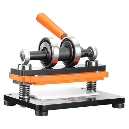 Lederschneidemaschine, 7,1 x 3,9 Zoll Prägeplatte Manueller Stanzer, 0,47 Zoll Druckschlag-Lederprägemaschine, Doppelführungswellen-Stanzmaschine für Verschiedene Materialien