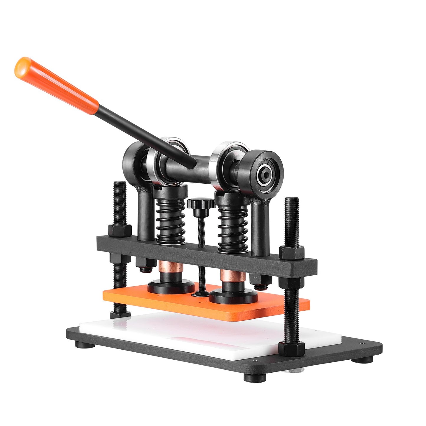 Lederschneidemaschine, 10,2 x 5,9 Zoll Prägeplatte Manueller Stanzer, 0,47 Zoll Druckschlag-Lederprägemaschine, Doppelführungswellen-Stanzmaschine für Verschiedene Materialien