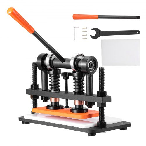 Leather Cutting Machine, 10.2 x 4.7 in Embossing Plate Manual Die Cutter, 0.47 in Pressure Stroke Dual Guide Shafts Die Cut Machine, Leather Embossing Machine for Various of Materials