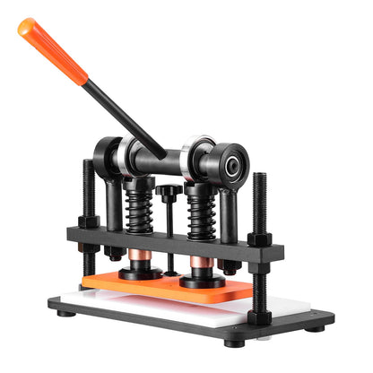 Läderskärmaskin, 10,2 x 4,7 tum präglingsplatta manuell stansare, 0,47 tum tryckslagsläderpräglingsmaskin, stansmaskin med dubbla styraxlar för olika material