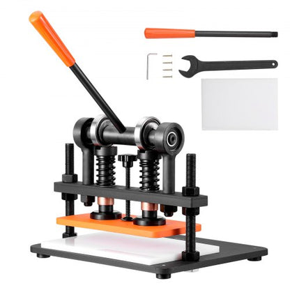 Leather Cutting Machine, 11 x 5.5 in Embossing Plate Manual Die Cutter, 0.47 in Pressure Stroke Dual Guide Shafts Die Cut Machine, Leather Embossing Machine for Various of Materials