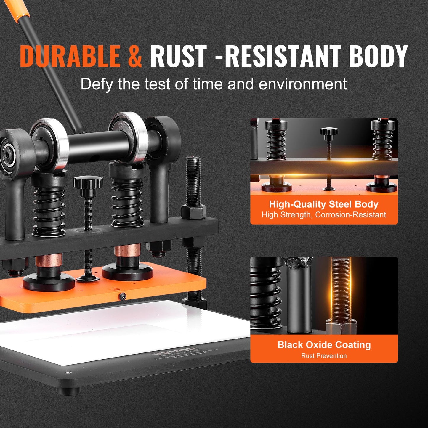 Läderskärmaskin, 11 x 5,5 tum präglingsplåt manuell stansare, 0,47 tum tryckslagsläderpräglingsmaskin, stansmaskin med dubbla styraxlar för olika material