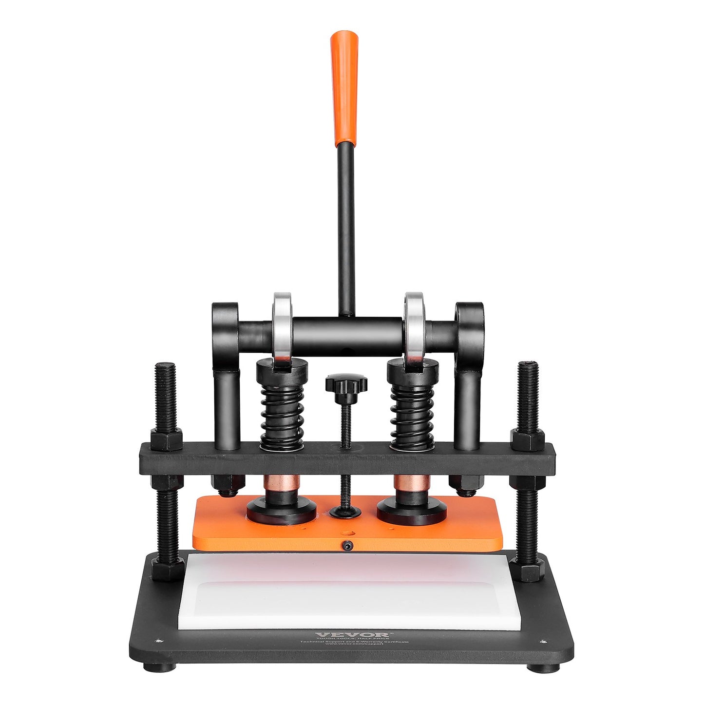 Läderskärmaskin, 11 x 5,5 tum präglingsplåt manuell stansare, 0,47 tum tryckslagsläderpräglingsmaskin, stansmaskin med dubbla styraxlar för olika material