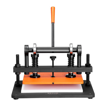 Läderskärmaskin, 14,2 x 10,2 tum präglingsplatta manuell stansare, 0,47 tum tryckslagsläderpräglingsmaskin, stansmaskin med dubbla styraxlar för olika material