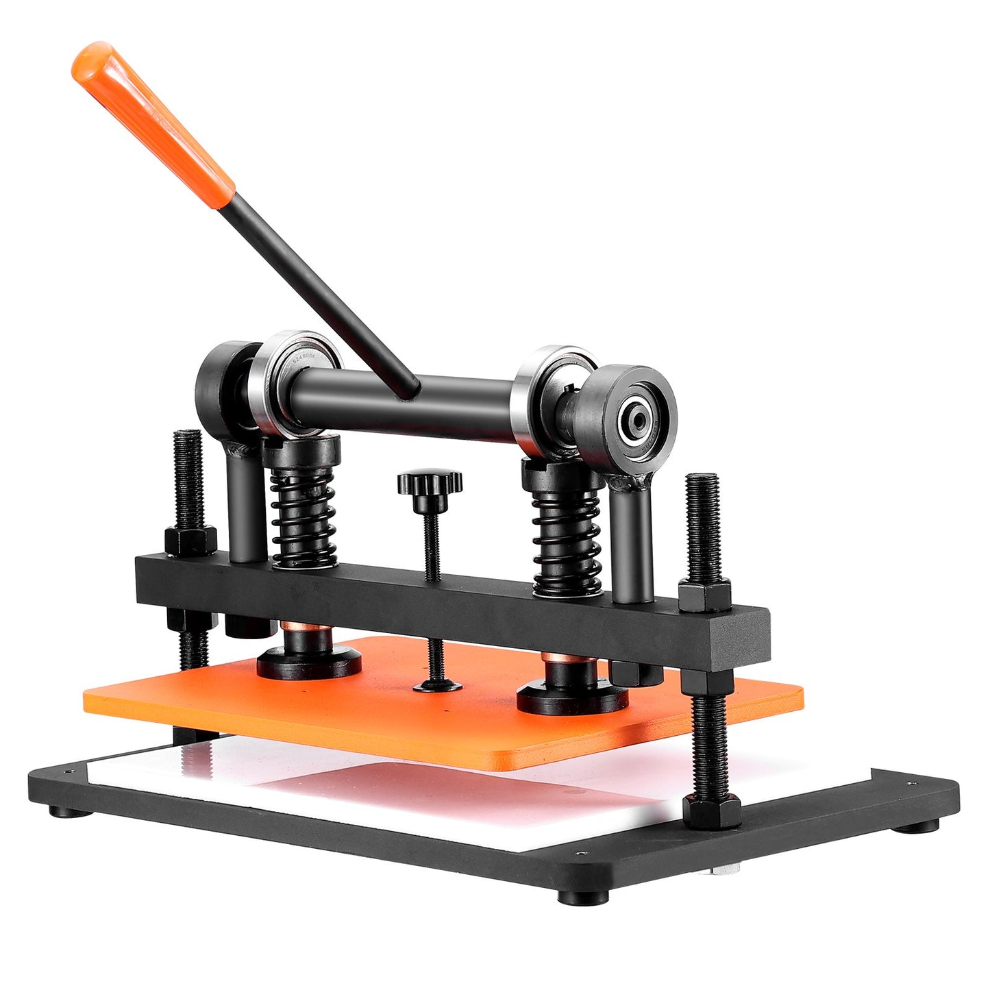 Läderskärmaskin, 14,2 x 10,2 tum präglingsplatta manuell stansare, 0,47 tum tryckslagsläderpräglingsmaskin, stansmaskin med dubbla styraxlar för olika material