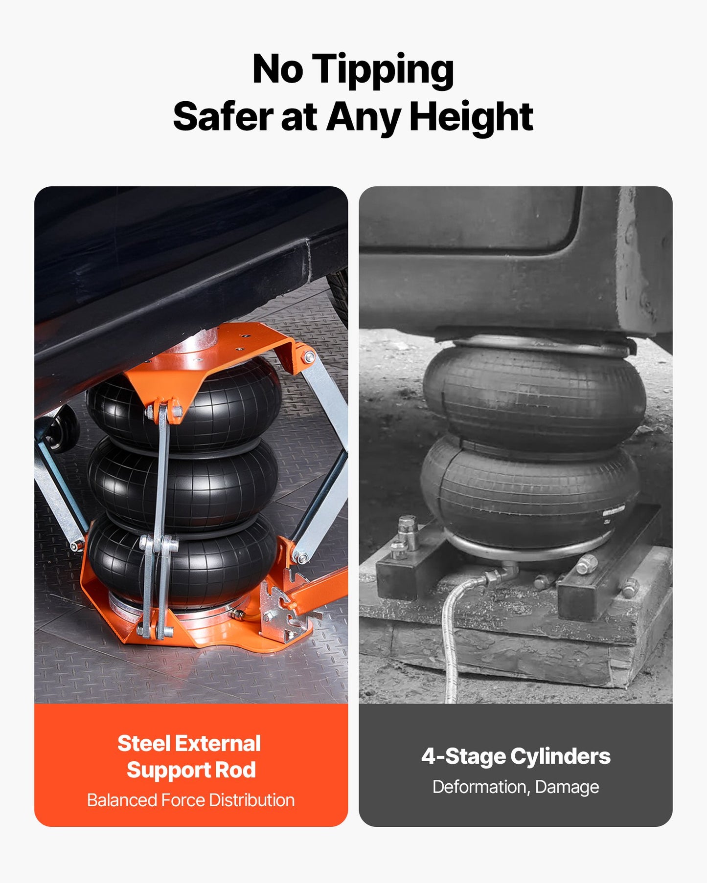 Air Jack, 3 Ton/6613 lbs Triple Bag Air Jack, Airbag with Support Rod, Lift Up to 18.5 inch with Heightened Column & Adjustable Handle, 1-6 s Fast Lifting Pneumatic for Car, SUV, Pickup Truck