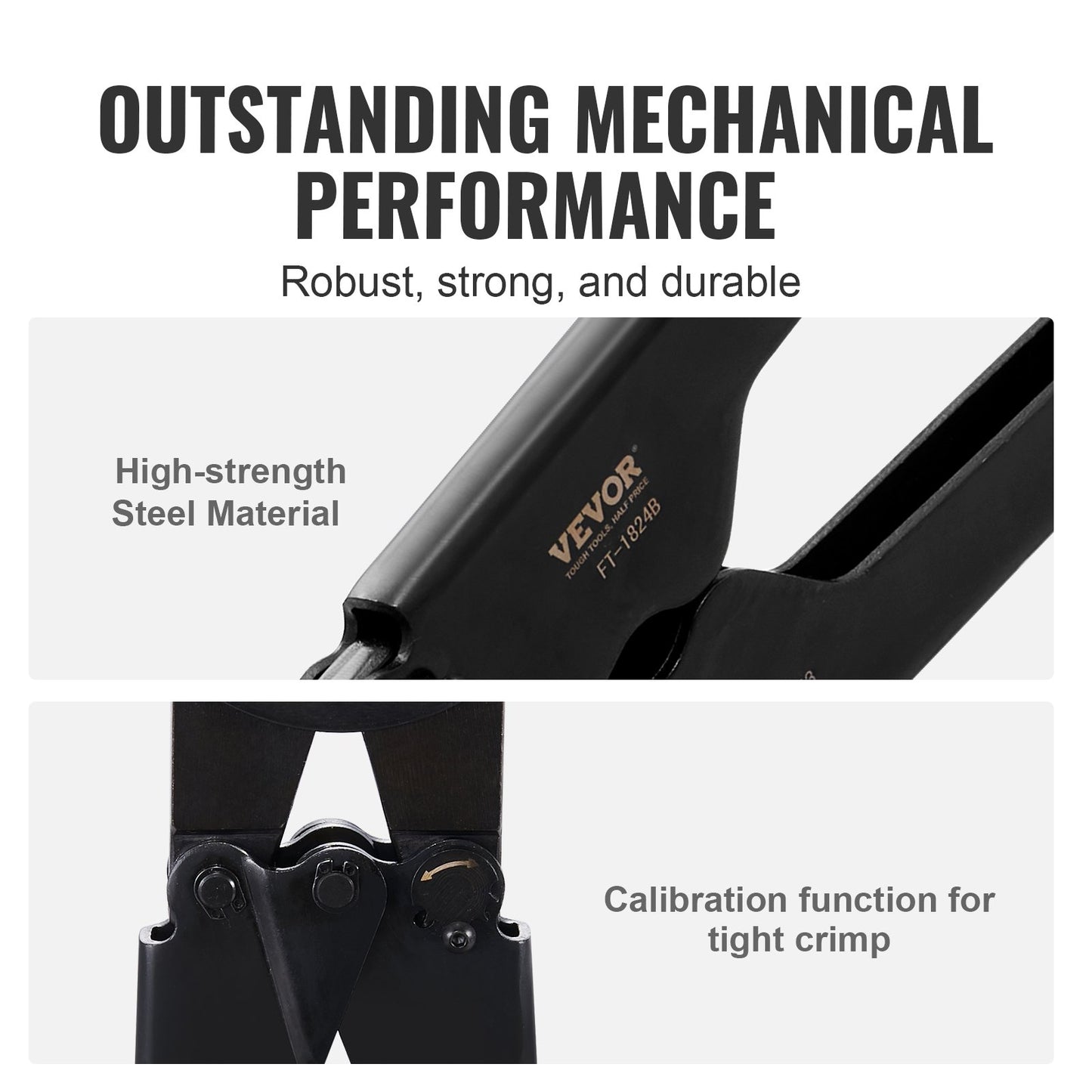 PEX Crimping Tool, Dual Head Combo PEX Crimper Tool for 1/2" and 3/4" PEX Copper Crimp Rings, Compact Plumbing Crimp Tool with Go/No-Go Gauge, Well-Polished Jaw, Meets ASTM F1807 Standards