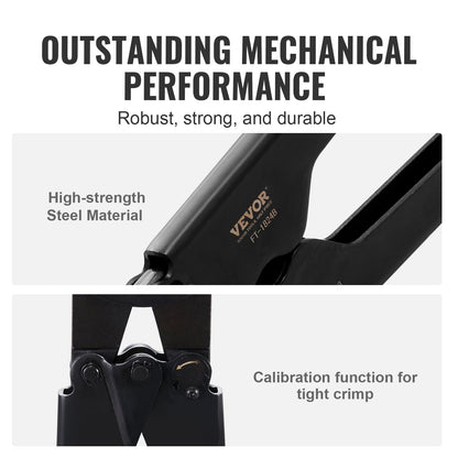 PEX Crimping Tool, Dual Head Combo PEX Crimper Tool for 1/2" and 3/4" PEX Copper Crimp Rings, Compact Plumbing Crimp Tool with Go/No-Go Gauge, Well-Polished Jaw, Meets ASTM F1807 Standards