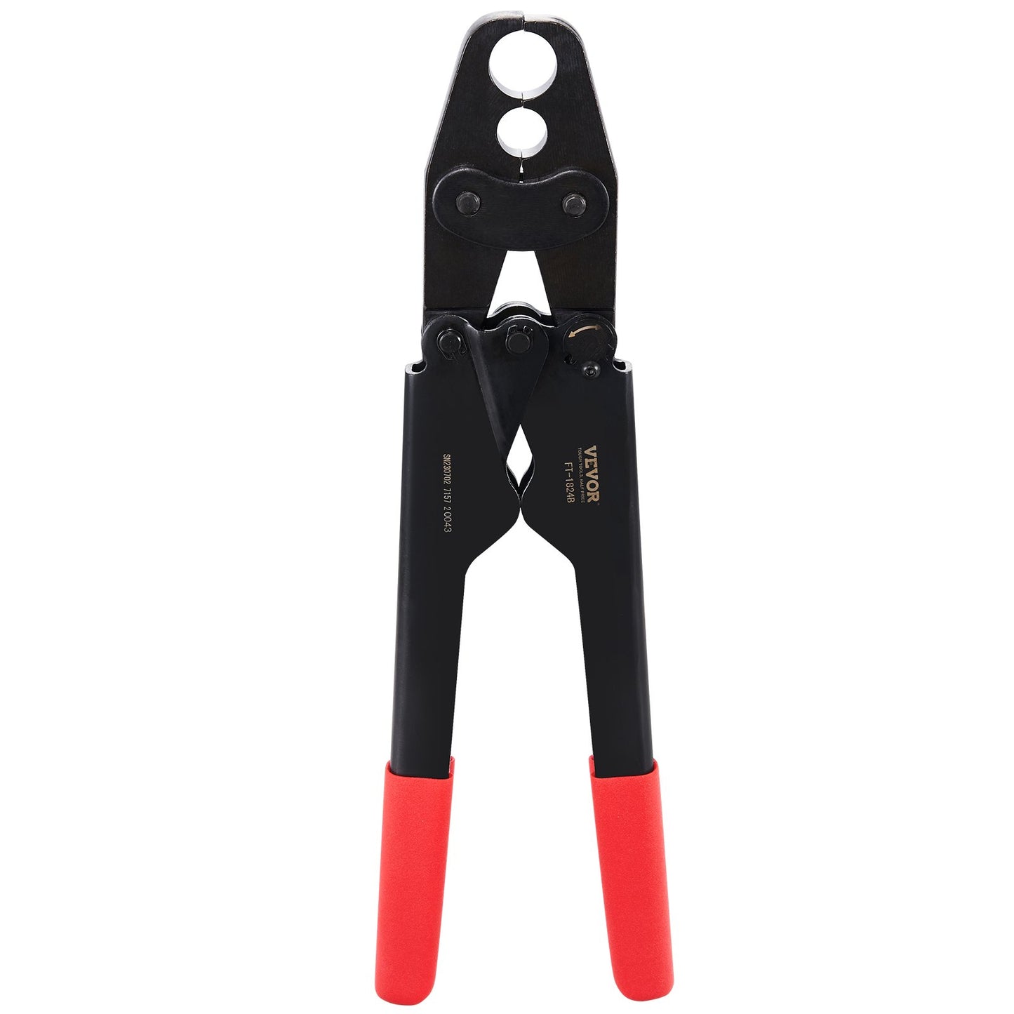 PEX Crimping Tool, Dual Head Combo PEX Crimper Tool for 1/2" and 3/4" PEX Copper Crimp Rings, Compact Plumbing Crimp Tool with Go/No-Go Gauge, Well-Polished Jaw, Meets ASTM F1807 Standards