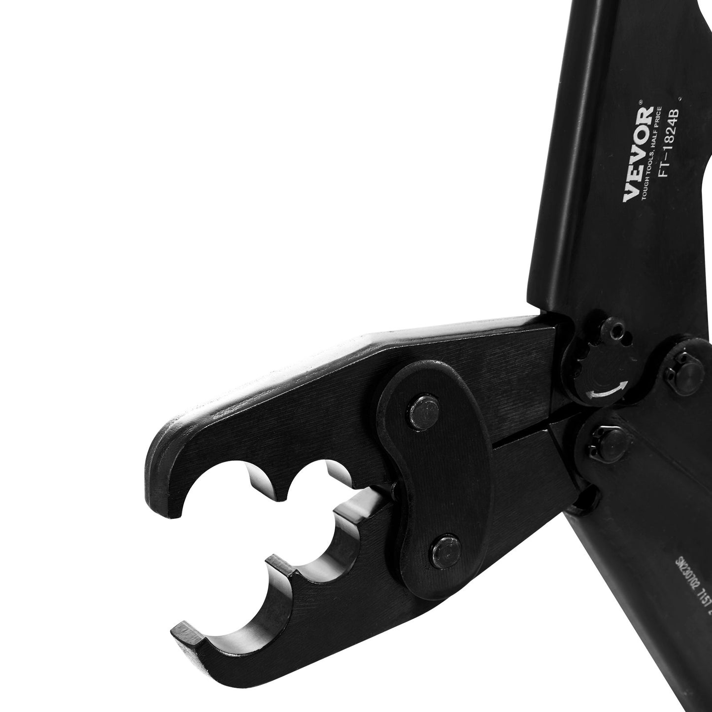 PEX Crimping Tool, Dual Head Combo PEX Crimper Tool for 1/2" and 3/4" PEX Copper Crimp Rings, Compact Plumbing Crimp Tool with Go/No-Go Gauge, Well-Polished Jaw, Meets ASTM F1807 Standards