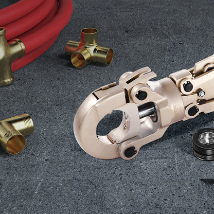 Copper Press Tool Tube Fittings Crimping Kit, Pro Press Crimper with 1/2", 3/4", 1" Quick Change Jaws, 360° Rotatable Crimp Tool & Locking Pin, Extendable Handle, Meet ASTM B88 and B75 Standard