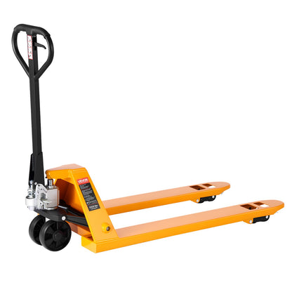 Pallet Jack, 5500 lbs Load Capacity, Manual Pallet Truck with 48L x 27W Inch Forks for Material Handling, 3.35-7.1 Inch Fork Lift Height Range, Suitable for Warehouse, Supermarket, Manufacturing