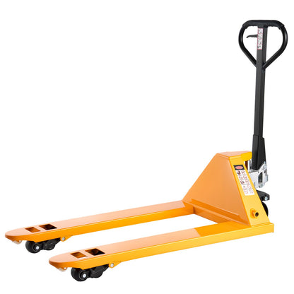 Pallet Jack, 5500 lbs Load Capacity, Manual Pallet Truck with 48L x 27W Inch Forks for Material Handling, 3.35-7.1 Inch Fork Lift Height Range, Suitable for Warehouse, Supermarket, Manufacturing