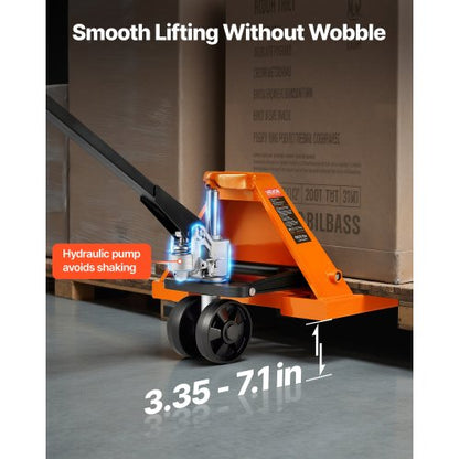 Palltruck, 3T lastkapacitet, manuell palltruck med gafflar 122L x 68,6W cm för materialhantering, lyfthöjd 85-180 mm, lämplig för lager, stormarknad, tillverkning |  EU