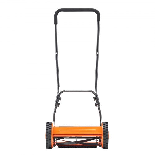 14" gräsklippare med skjuthjul, 5-bladig gräsuppsamlare, justerbar höjd och 2 hjul