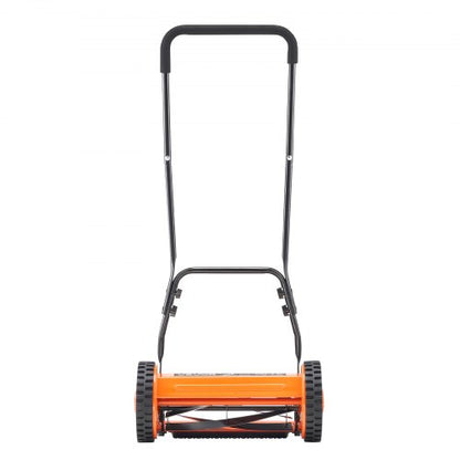 14" gräsklippare med skjuthjul, 5-bladig gräsuppsamlare, justerbar höjd och 2 hjul