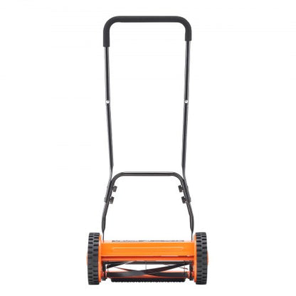 16" gräsklippare med skjuthjul, 5-bladig gräsuppsamlare, justerbar höjd och 2 hjul