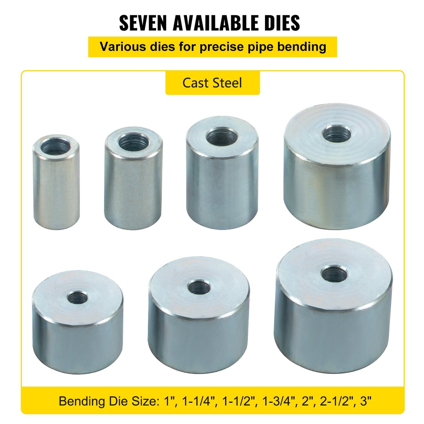 YP-9 Manual Bench Top Compact Bender Pipe Bending Machine 7 Dies 1-3inch Metal Fabrication Tube Rod Pipe Bender 44ft Mount Powdercoat Telescoping Handle Maximum 5/8 Thick 1-15/16inch Width