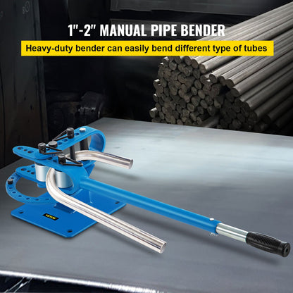 YP-9 Manual Benchtop Compact Bender Bending Machine 7 Dies 1-3 Inch Metal Fabrication Rod Bender 44ft Mount Powdercoat Telescopic Handle