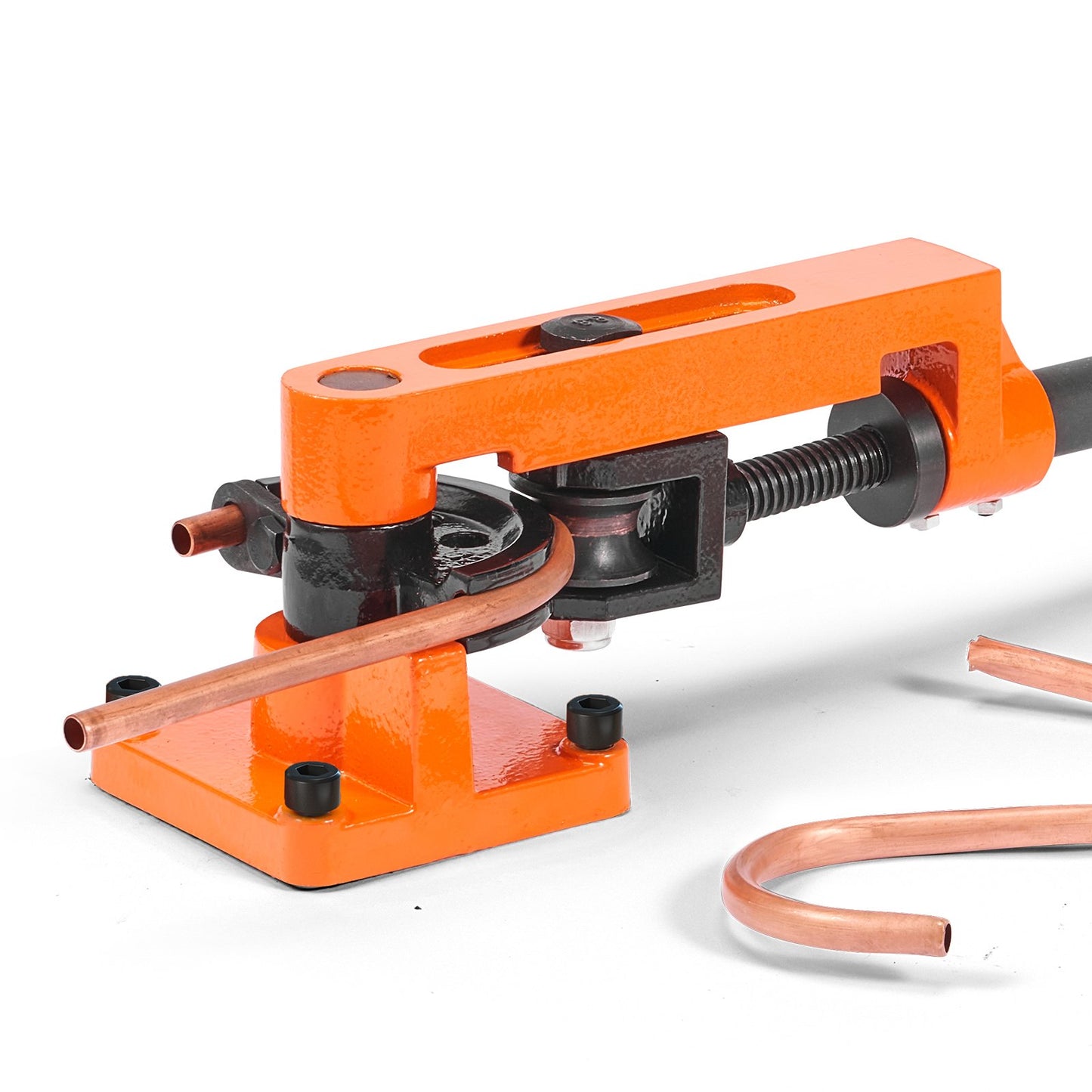 Pipe Tube Bender, 3/8" to 1" OD Manual Pipe Tube Bender with 7 Bending Nozzles, 180° Copper Aluminum Pipe Bending Tool for Plumbing Air Conditioner Refrigerator Car Repair