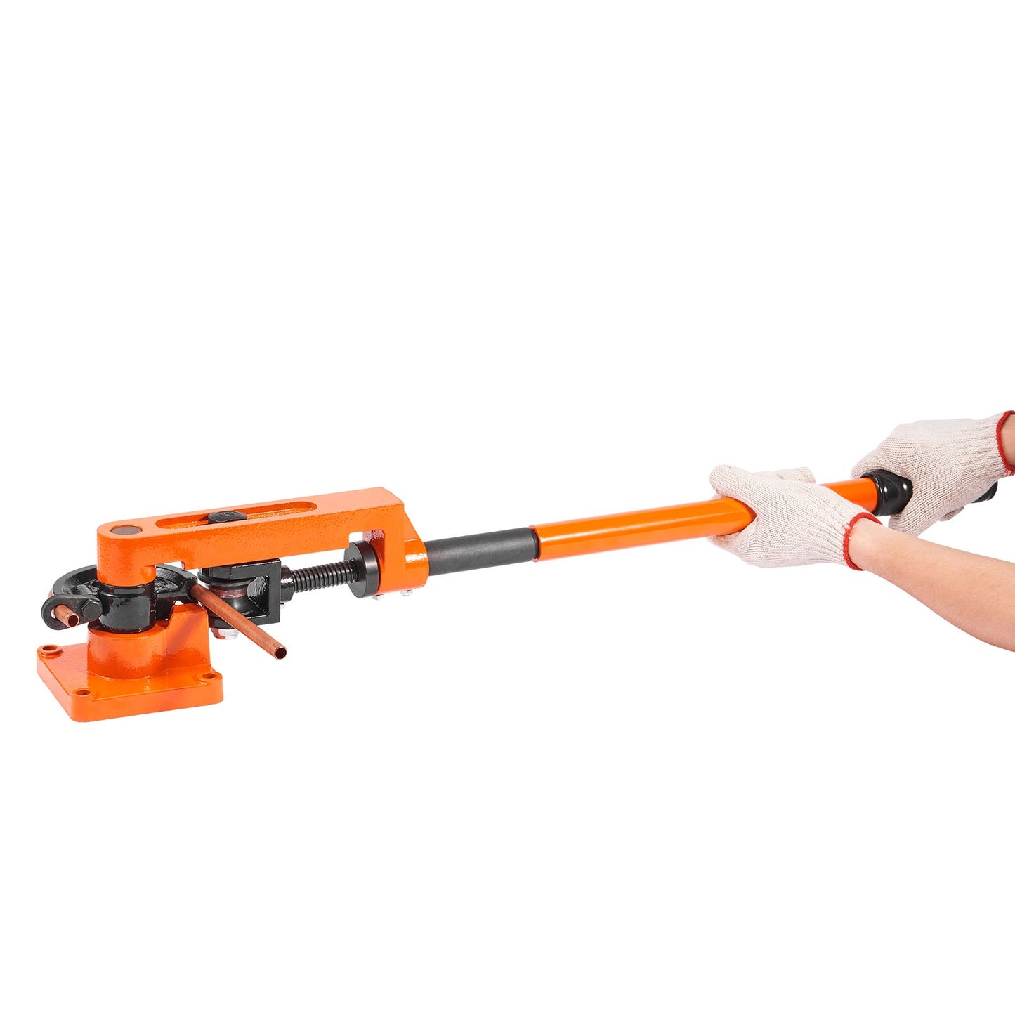 Pipe Tube Bender, 3/8" to 1" OD Manual Pipe Tube Bender with 7 Bending Nozzles, 180° Copper Aluminum Pipe Bending Tool for Plumbing Air Conditioner Refrigerator Car Repair