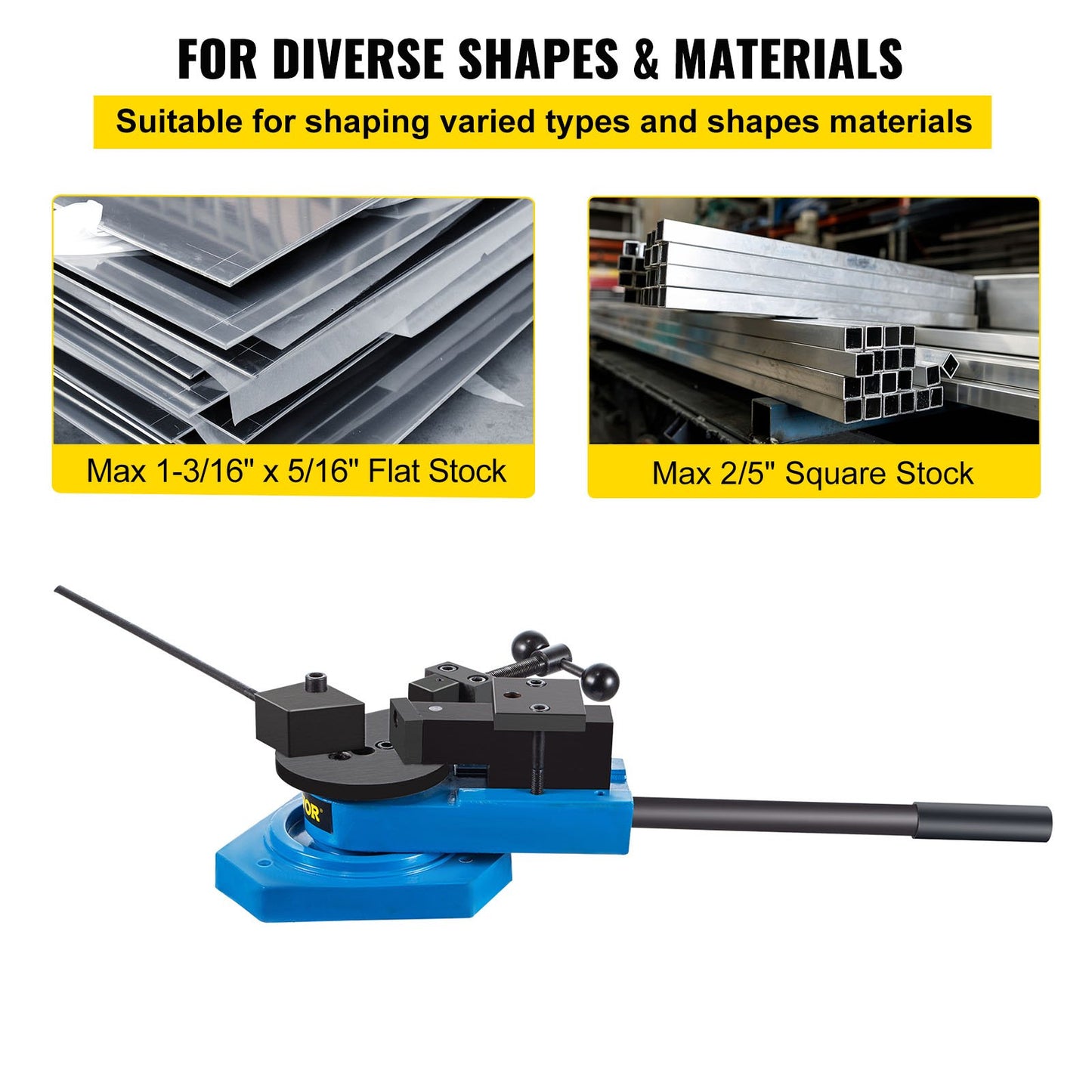 SBG-40 Metal Scroll Bender High Hardened Steel Scroll Bender Combination of Roll Radius and Angle Bending Universal Metal Rod Bender for Steel Brass Cooper Aluminum