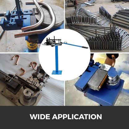 Tube Bender Max Bending Degree 240°, 1"-1.75" Bending Capacity Heavy Duty Metal Pipe and Tube Notcher With 3 Dies, Metal Working Tools and Equipment Tube Pedestal Bender