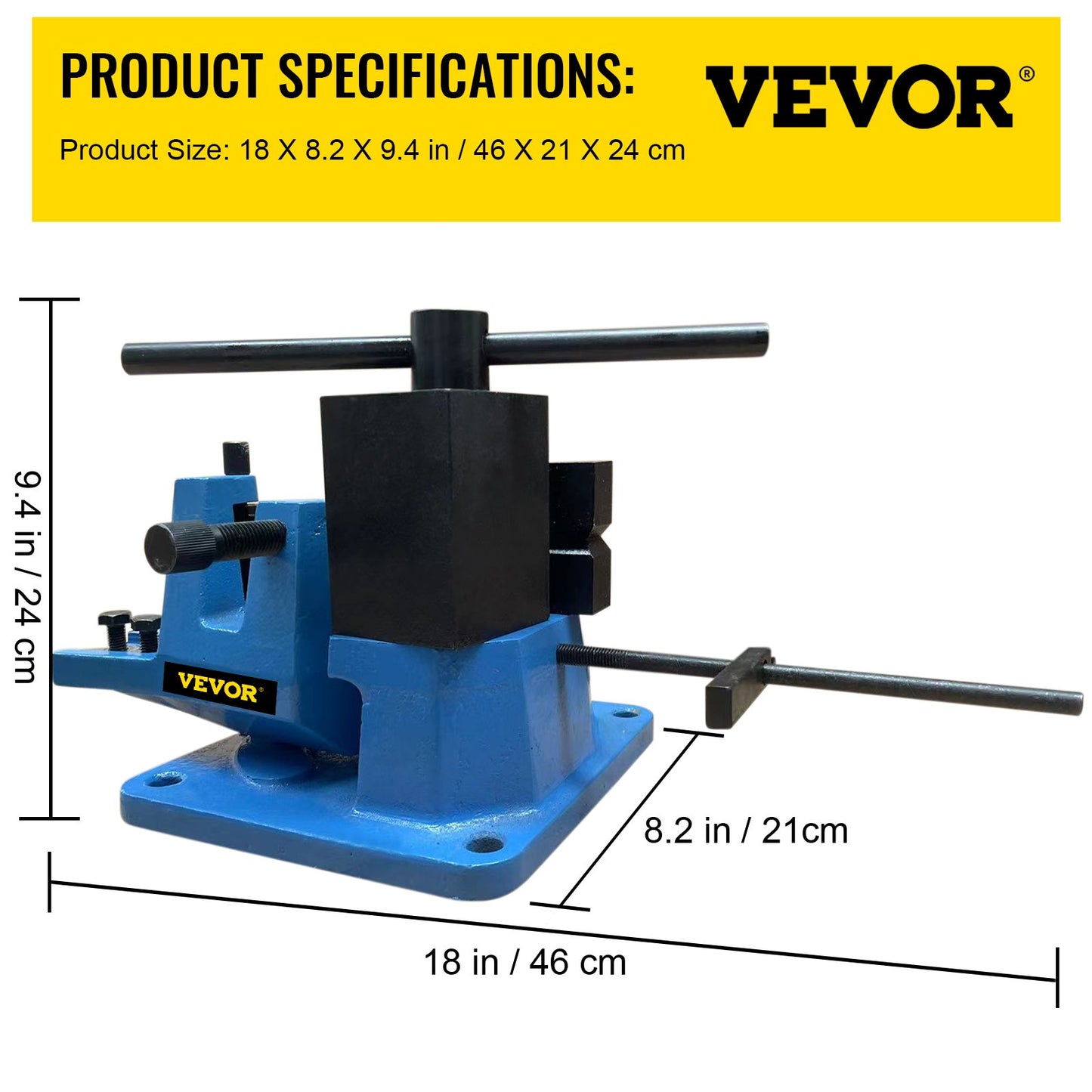 UB-100 Manual Flat Steel Universal Metal Rebar Bender Angle Iron 120 Degree Heavy-Duty Metal Rod Bender Hot and Cold With Detachable Bending Lever Strip Steel, Flat Steel, Round Steel