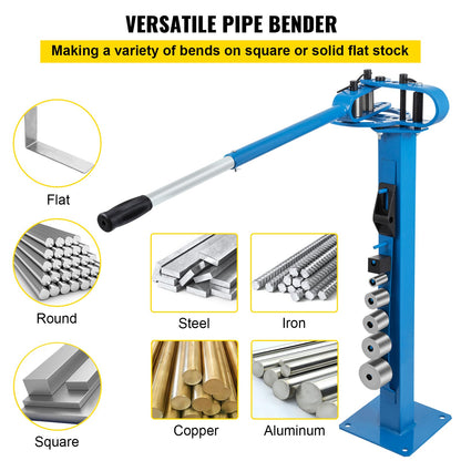YP-38 Metal Bender 1"-3" Flat Bar Square Rod Bending 7 Dies w/ Floor Stand