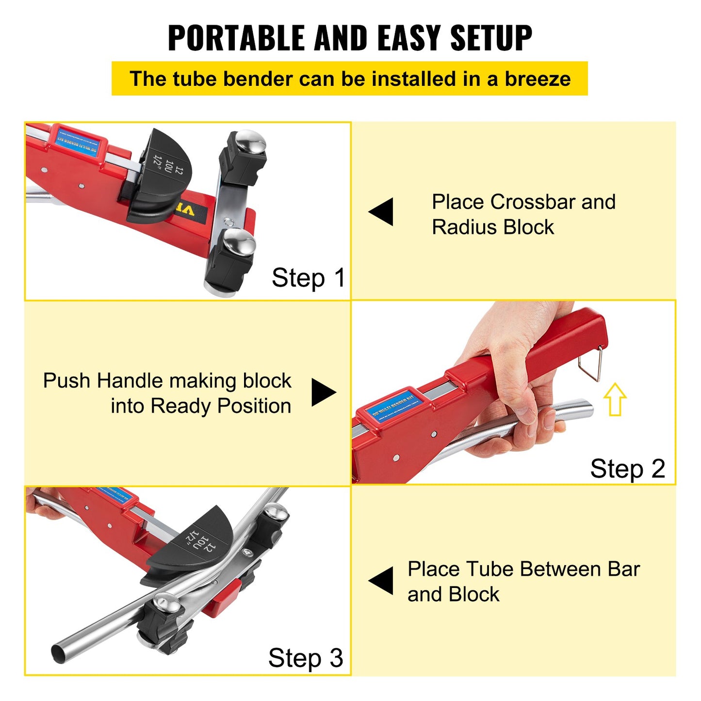 Manual Tube Bender Kit 7 Heads 1/4