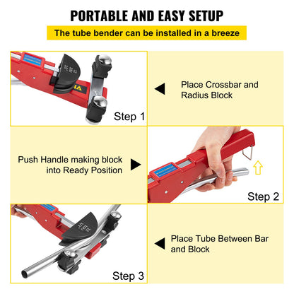 Manual Tube Bender Kit 7 Heads 1/4