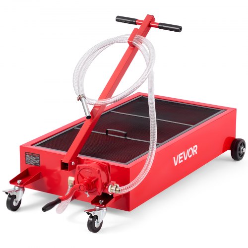 lågprofils oljetråg, 75,7 l kapacitet, rullande oljetråg med manuell pump, 2,2 m slang och vikbart T-handtag, läckagesäker och korrosionsbeständig, lämplig för bilar, stadsjeepar, lastbilar, fyrhjulingar, röd |  EU