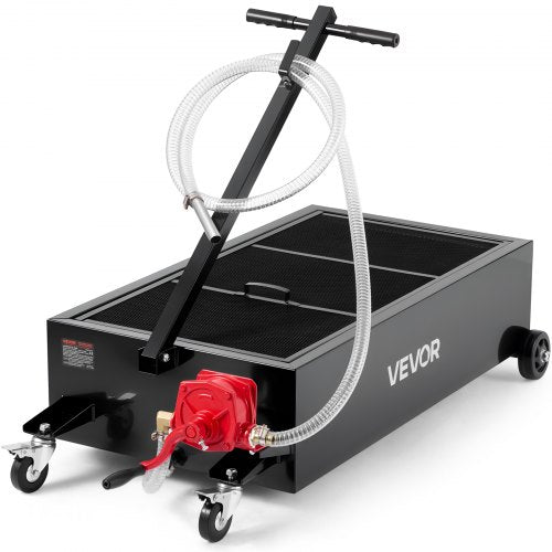 lågprofils oljetråg, 94,6 l kapacitet, rullande oljetråg med manuell pump, 2,2 m slang och vikbart T-handtag, läckagesäker och korrosionsbeständig, lämplig för bilar, stadsjeepar, lastbilar, fyrhjulingar, svart |  EU