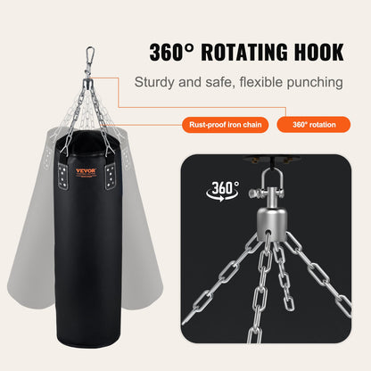 Punching Bag for Adults, 48" PVC Heavy Boxing Bag Set, Punching Bag with Chains and Gloves, Hanging Punching Bag for MMA Karate Judo, Muay Thai Kickboxing, Boxing at Home, (Unfilled)