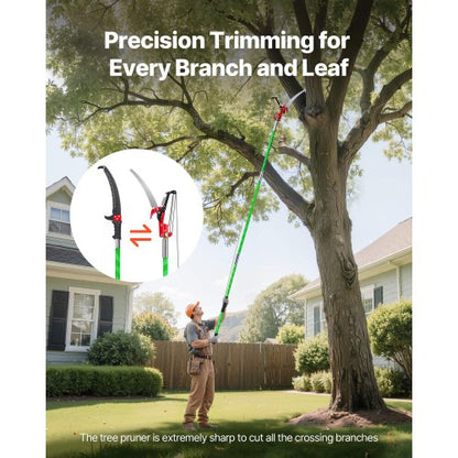 Manual Pole Saw Extendable Pole Tree Pruner 118-809.3 cm with Scissors | EU