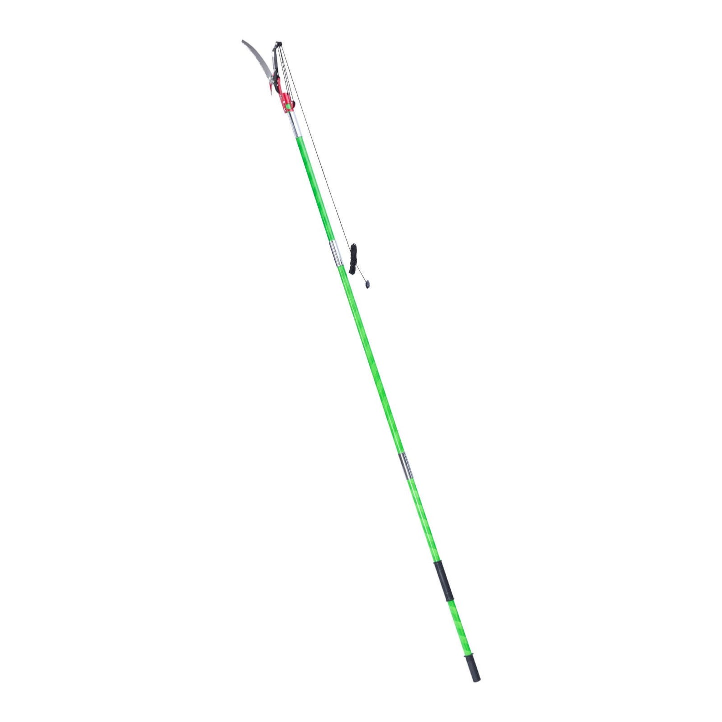 Manual Pole Saw, 3.87-27 ft Extendable Pole Tree Pruner with Scissors, Sharp 65Mn Steel Blade, Lightweight Fiberglass Handle Pole, for High Branch Trimming, Pruning Tool for Palms and Shrubs