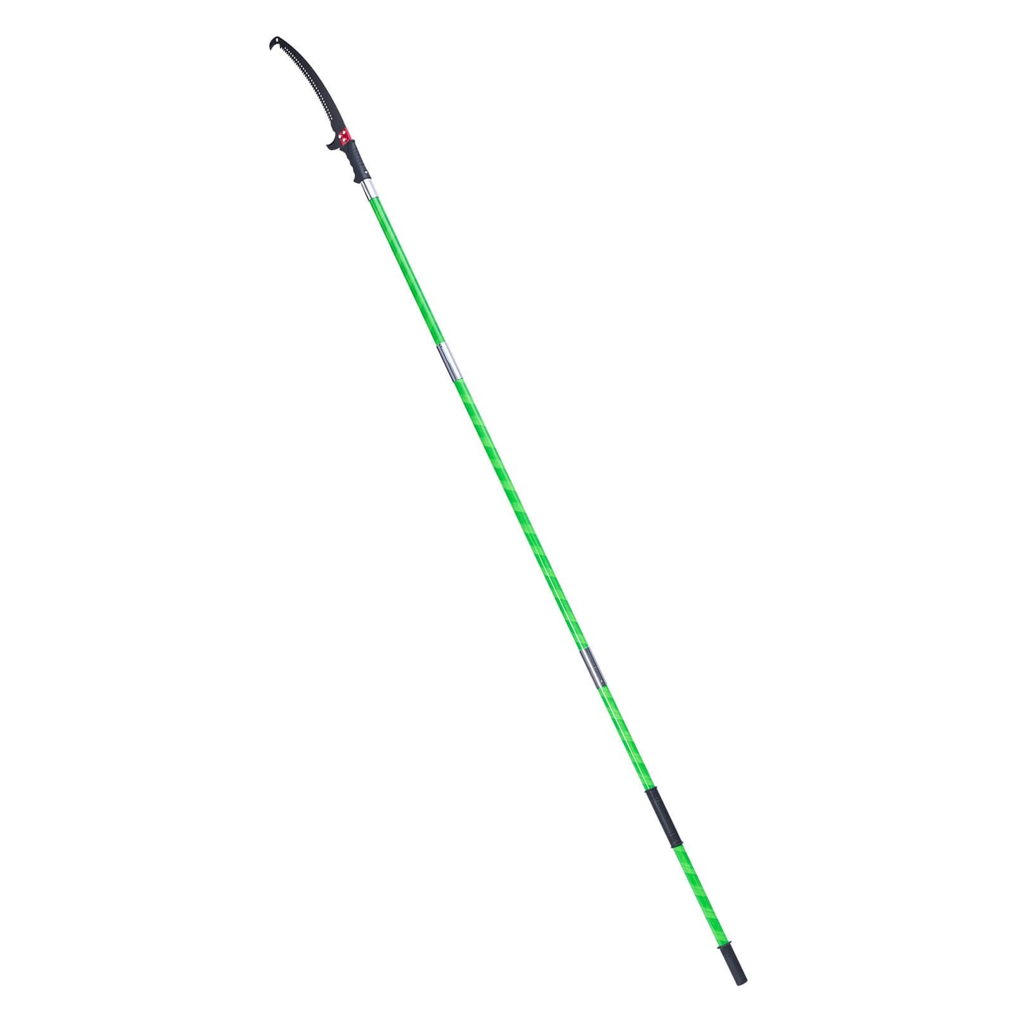 Manual Pole Saw, 3.87-27 ft Extendable Pole Tree Pruner, Sharp 65Mn Steel Blade, Lightweight Fiberglass Handle Pole, Double-Hook Saw for High Branch Trimming, Pruning Tool for Palms, Shrubs