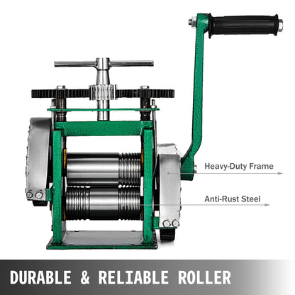 Combination Rolling Machine Rolling Mill Jewelry 85 mm Roll Width Flat Rolling Manual Jewelry Press Tableting Tool Jewelry DIY Tool (120x55 mm)