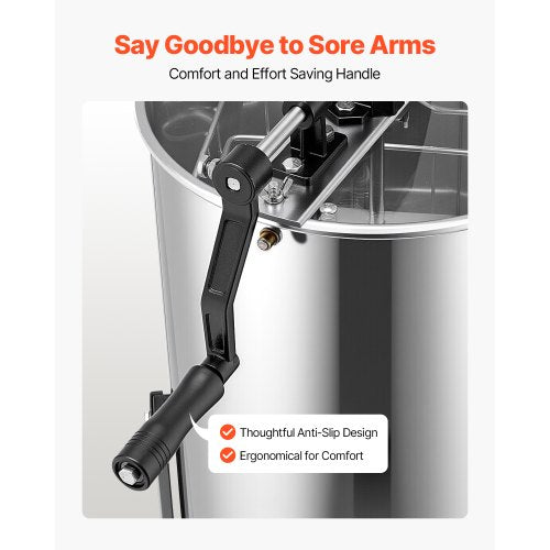 Manual Honey Extractor with 2 Frames Honey Spinner Beekeeping Stainless Steel | EU