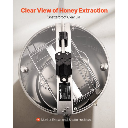 Manual Honey Extractor with 2 Frames Honey Spinner Beekeeping Stainless Steel | EU