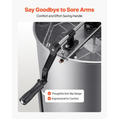 Manual Honey Extractor 4/8 Frame Honey Spinner Beekeeping Stainless Steel | EU