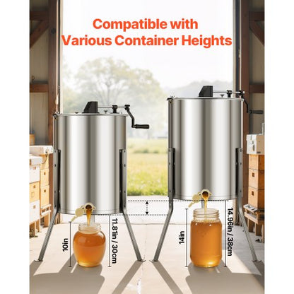 Manual Honey Extractor 4/8 Frame Honey Spinner Beekeeping Stainless Steel | EU